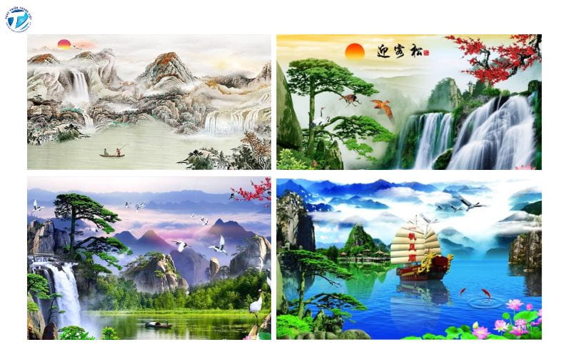 Tranh 3D chủ đề sơn thủy - phong thủy